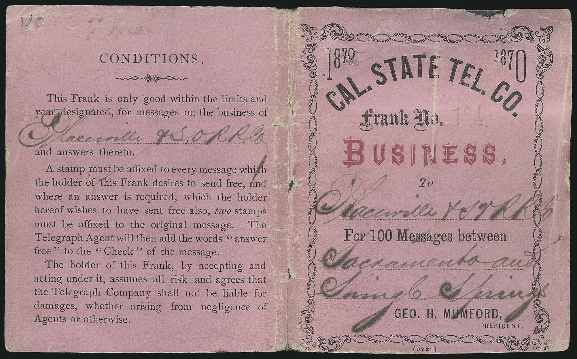 Sale no. 1090 — Lot no. 1860 — Siegel Auction Galleries