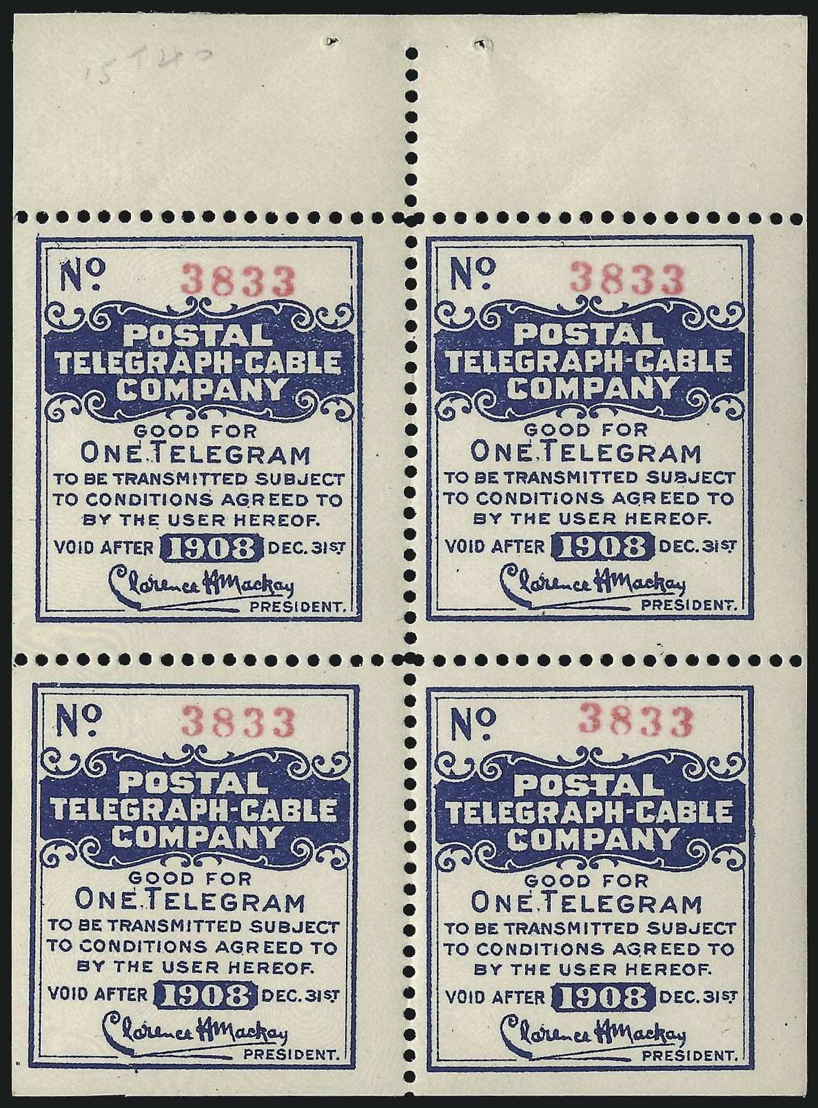 Sale no. 1090 — Lot no. 1904 — Siegel Auction Galleries