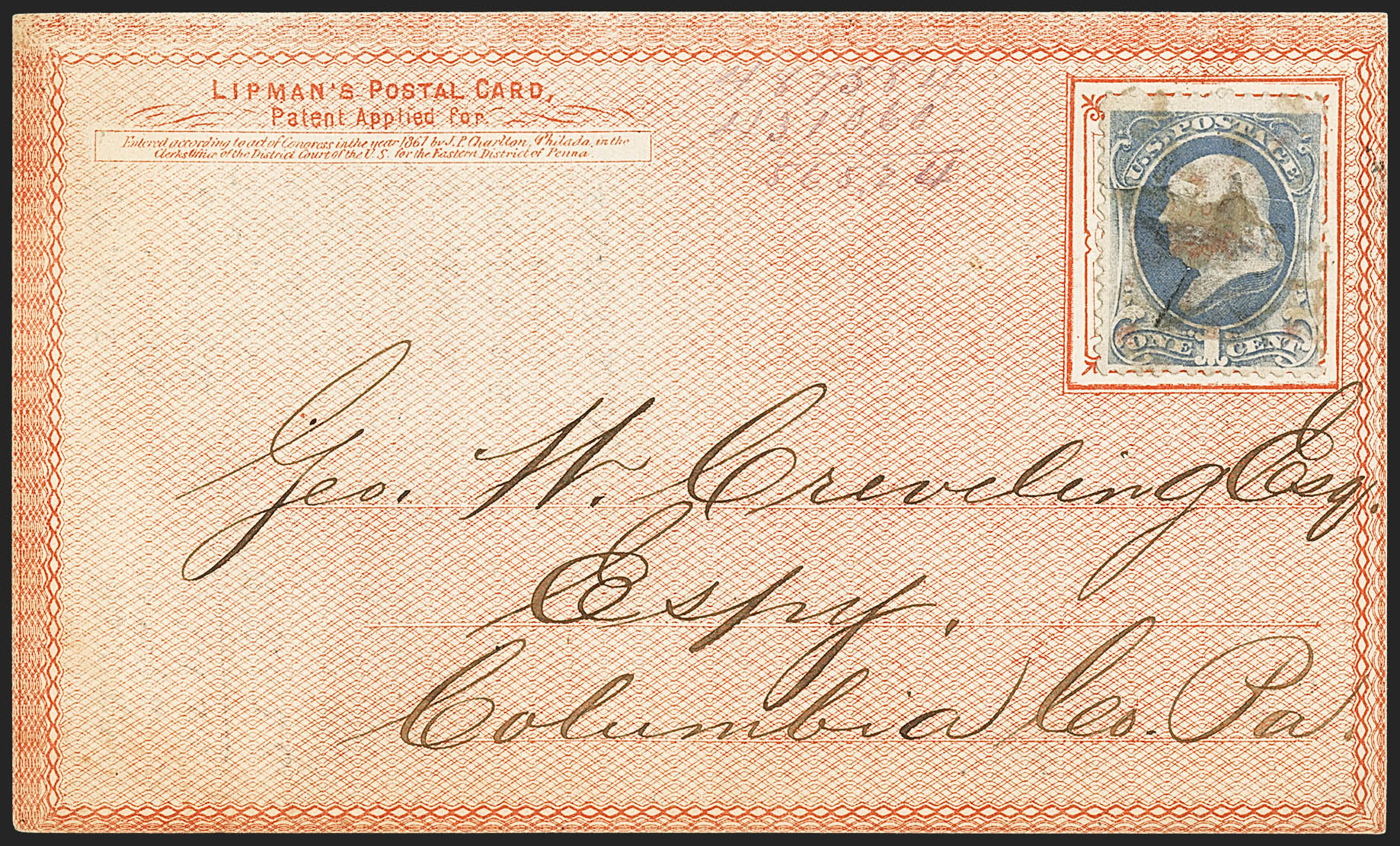 Sale no. 1155 — Lot no. 3260 — Siegel Auction Galleries