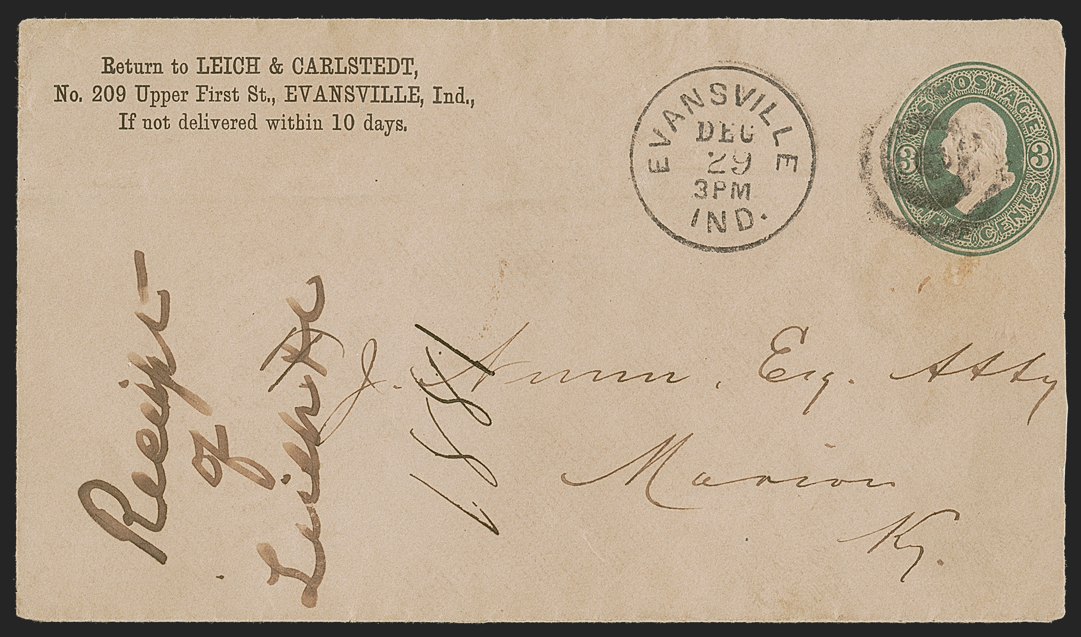 Sale no. 1289 — Lot no. 727 — Siegel Auction Galleries