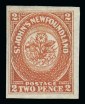 Newfoundland, 1857, 2p Scarlet Vermilion, (Scott 2; SG 2)