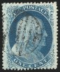 1c Blue, Type V, On Laid Paper, (Scott 24b)