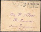 Puerto Rico, 5c Coamo Provisional on Cover, (Scott 201)