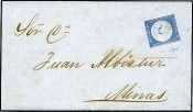 Uruguay, 1856, 60c Blue, Diligencia, (Scott 1)