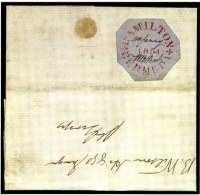 Sale Number 560, Lot Number 368, BERMUDA, 1854, 1p Red on Bluish, "Perot" Postmaster Provisional  (X2)