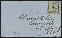 Sale Number 815, Lot Number 43, Goliad Tex., 5c Black on Rose (29X3)