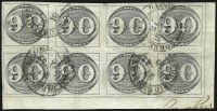 Sale Number 957, Lot Number 41, 1843, 90r Black, Late Impression (3)