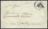 Sale Number 957, Lot Number 48, 1858, 2p (" Dos Ps" ) Blue, Diagonal Half Used as 1p (2b)