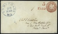 Sale Number 1020, Lot Number 2, Annapolis, Maryland, 5c Carmine Red on White entire (2XU1)
