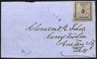 Sale Number 1022, Lot Number 1025, Goliad Tex., 5c Black on Rose (29X3)