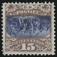 Sale Number 1052, Lot Number 1, 15c Brown & Blue, Ty. II, Center Inverted (119b)