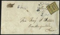 Sale Number 1075, Lot Number 1224, Beaumont Tex., 10c Black on Yellow (12X1)