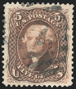 5c Brown, Re-Issue, Used, (Scott 105)