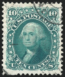 10c Green, Re-Issue, Used, (Scott 106)