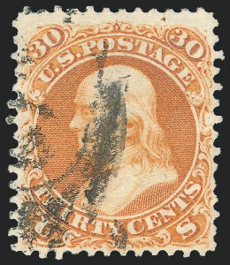 30c Brownish Orange, Re-Issue, Used, (Scott 110)