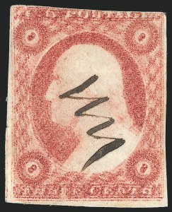 3c 1851 Issue, Double Impression, (Scott 11Ae)