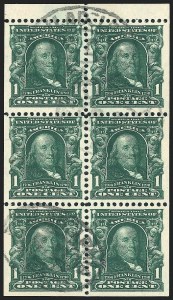 1c Green, Booklet, Used, (Scott 300b)