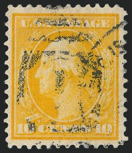 10c Yellow on Bluish, Used, (Scott 364)