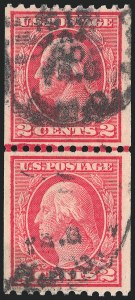 2c Red, Type I,, Rotary Printing, Used , Joint Line Pairs, (Scott 449)