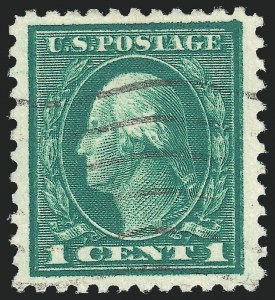 1c Green, Double Impression, (Scott 498d)