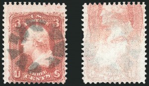 3c Red, F. Grill, Printed on Both Sides, (Scott 94d)