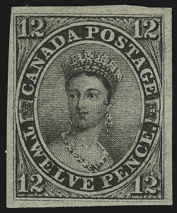 Canada, 1851, 12p Black, (Scott 3; SG 4)