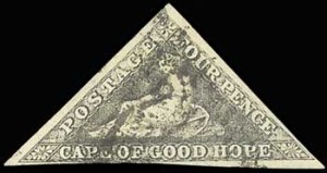 Cape of Good Hope, 1855-58, 4p Black, (Footnoted)