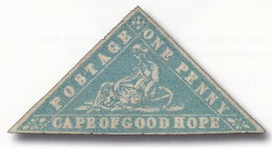 Cape of Good Hope, 1861, 1p Milky Blue and Pale Blue, Error of Color, (Scott 7c-7d; SG 13c-13ca)