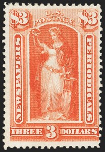 $3.00 Vermilion, 1875 Special Printing, (PR49)