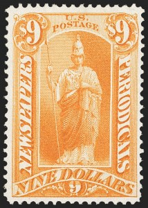 $9.00 Yellow Orange, 1875 Special Printing, (PR51)