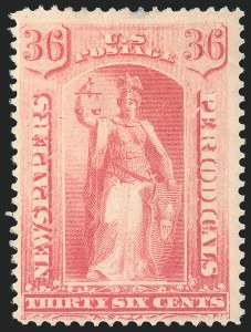 36c Pink, 1894 Unwatermarked Issue, (Scott PR97)