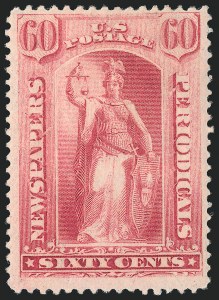 60c Pink, 1894 Unwatermarked Issue, (Scott PR98)