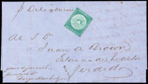 Uruguay, 1856, 80c Blue, Diligencia, (Scott 2)