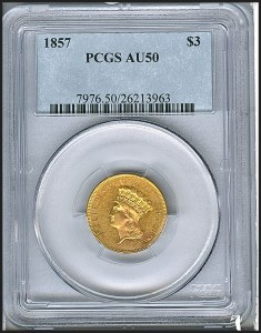 Princess Gold, $3, 1857 - , 7976, Obverse