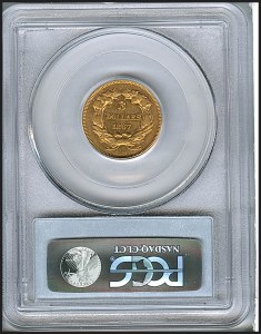 Princess Gold, $3, 1867 - , 7988, Reverse