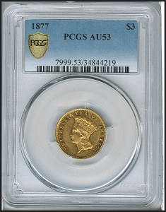 Princess Gold, $3, 1877 - , 7999, Obverse