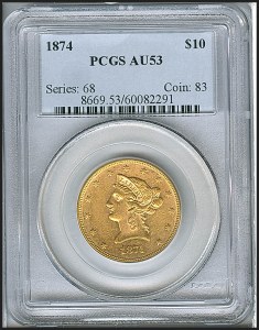 Liberty Eagle, $10, 1874 - , 8669, Obverse