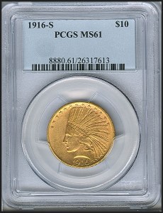 Liberty Eagle, $10, 1916 - S, 8880, Obverse