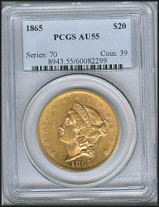 Liberty Double Eagle, $20, 1865 - , 8943, Obverse