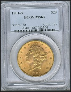 Liberty Double Eagle, $20, 1901 - S, 9040, Obverse