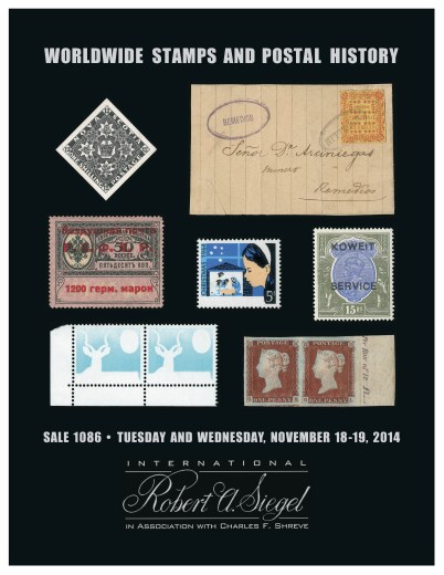 Catalog Cover Sale no. 1086 — Siegel Auction Galleries