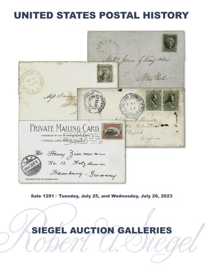 Catalog Cover Sale no. 1291 — Siegel Auction Galleries