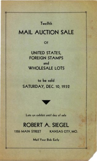 Catalog Cover Sale no. 12 — Siegel Auction Galleries