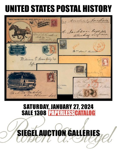 Catalog Cover Sale no. 1308 — Siegel Auction Galleries