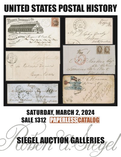 Catalog Cover Sale no. 1312 — Siegel Auction Galleries