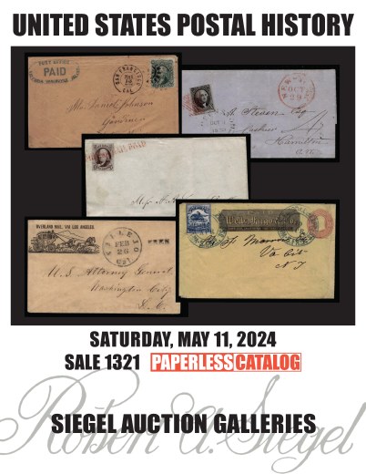 Catalog Cover Sale no. 1321 — Siegel Auction Galleries