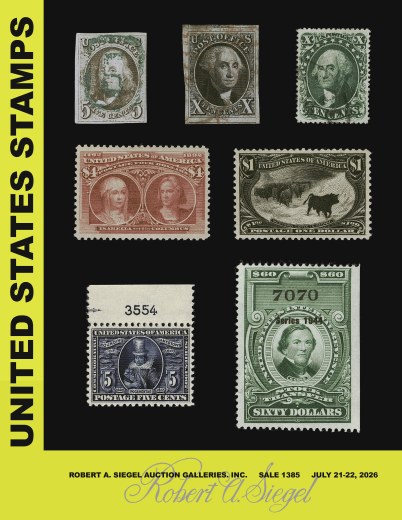 Catalog Cover Sale no. 1385 — Siegel Auction Galleries