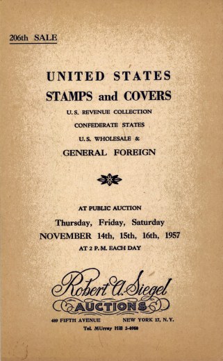 Catalog Cover Sale no. 206 — Siegel Auction Galleries