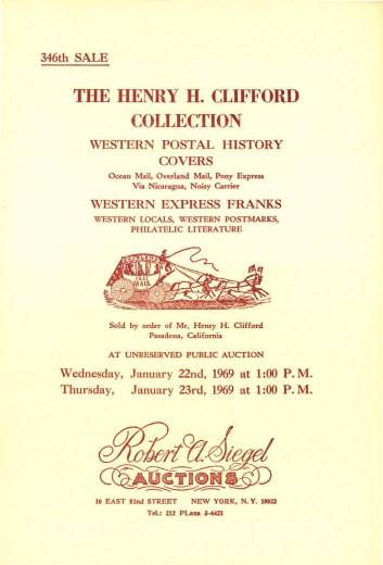 Catalog Cover Sale no. 346 — Siegel Auction Galleries
