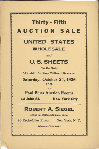 Catalog Cover Sale no. 35 — Siegel Auction Galleries